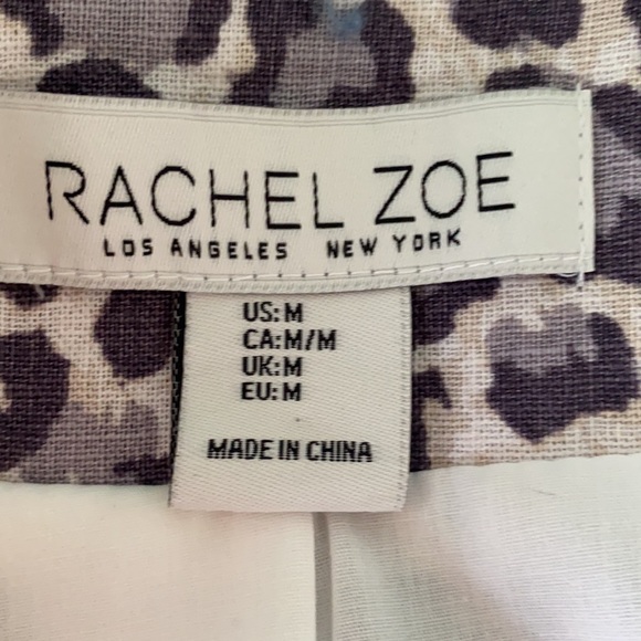 NWOT Rachel Zoe Snow Leopard Linen Blend Blazer - M - Picture 9 of 13